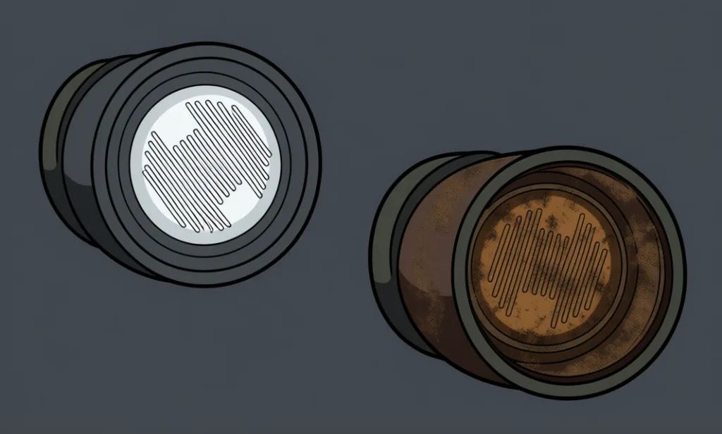 Oil burner cad cell flame sensor showing its light-sensing face