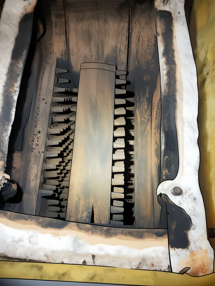The same heat exchanger brushed clean
