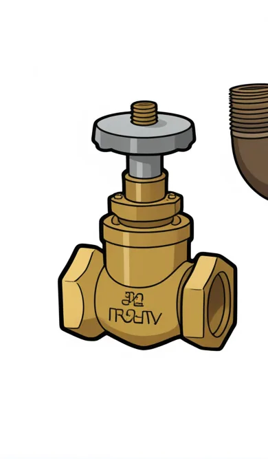 Fusible-link oil fire safety valve at the burner, cutaway showing the link and spring
